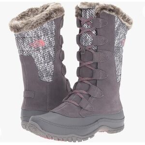 The North Face Nuptse Purna Faux Fur Suede Waterproof Winter Mid Calf Boots Sz 6